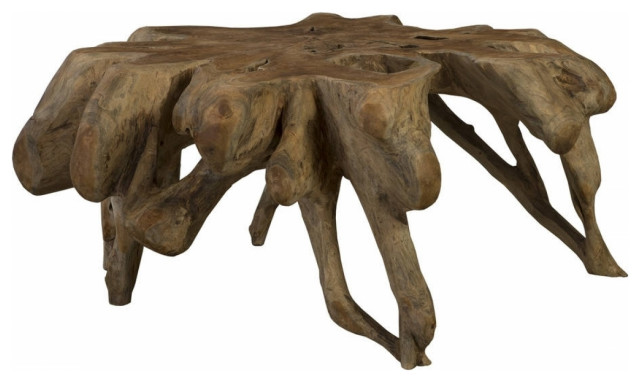44 W Coffee Table Solid Exotic Natural Teak Wood Root Free Form One Of A Kind Rustic Coffee Tables By Noble Origins Home