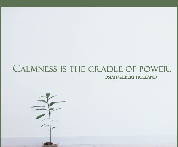 Calmness is the cradle of power. Josiah gilberts Holland Life Vinyl Wall Decal