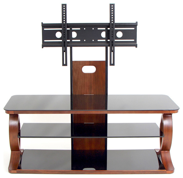 LumiSource Pesce Walnut Bent Wood TV Stand