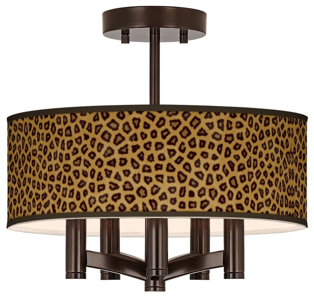 Safari Cheetah Ava 5-Light Bronze Ceiling Light
