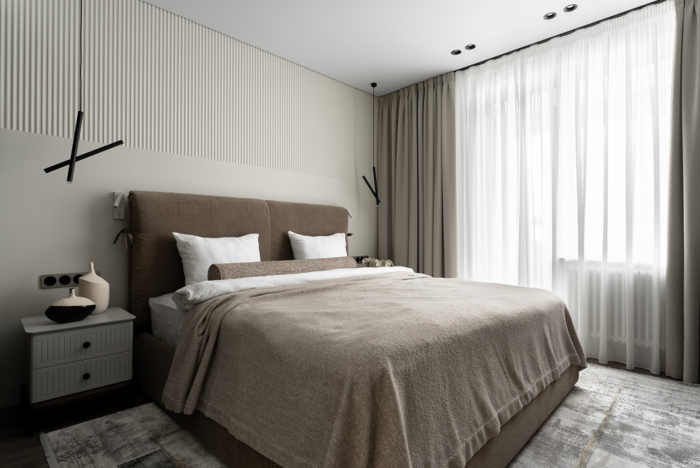 Квартира для семейной пары в серых и бежевых тонах