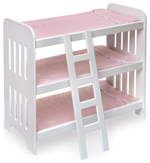 Triple Doll Bunk Bed With Ladder Transitional Bunk Beds by