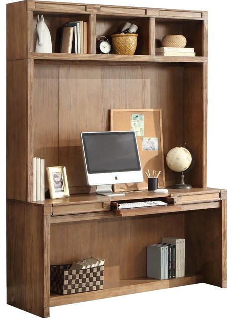 Parker House Hickory Creek 63 In Wall Desk With Hutch In Honey