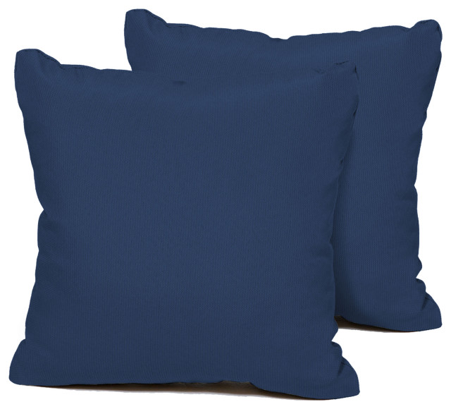 Square Outdoor Patio Pillows, Navy
