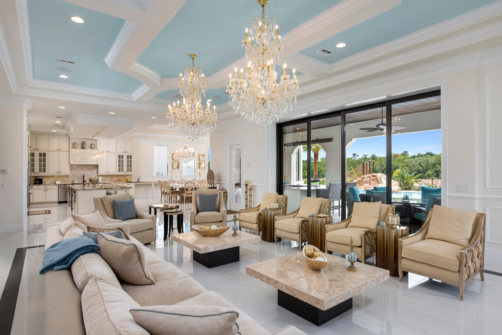 Transitional living room in Orlando.