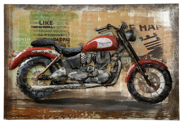 Triumph - Motorcycle Wall Art - Industrial - Metal Wall Art - by HedgeApple  | Houzz