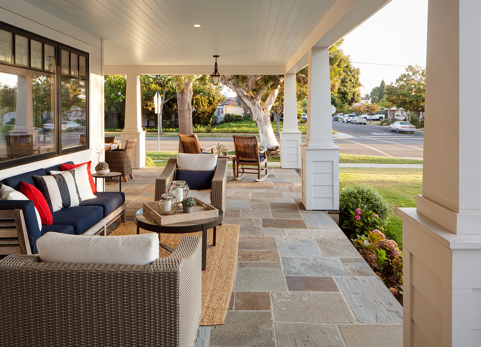 Design ideas for a country verandah in San Diego.