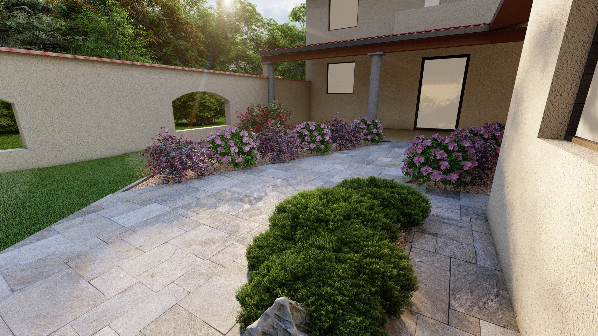 Giardino moderno in provincia