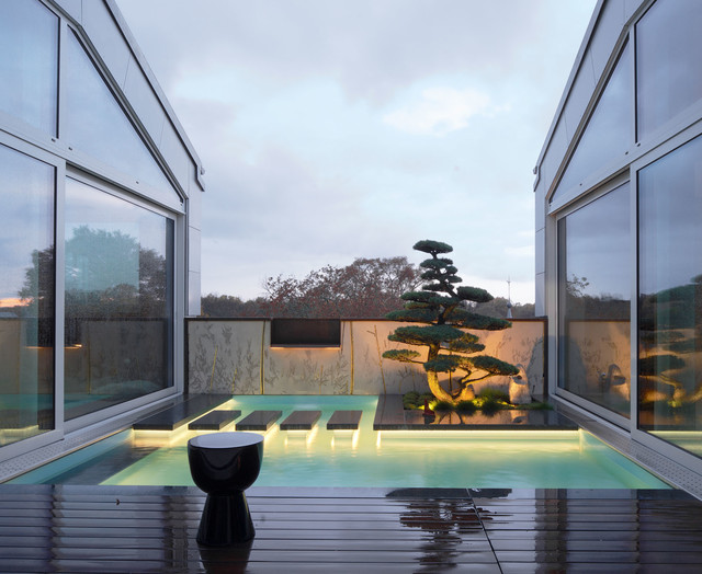 Asia Penthouse Draussen Zu Hause Zengarten Asian Deck