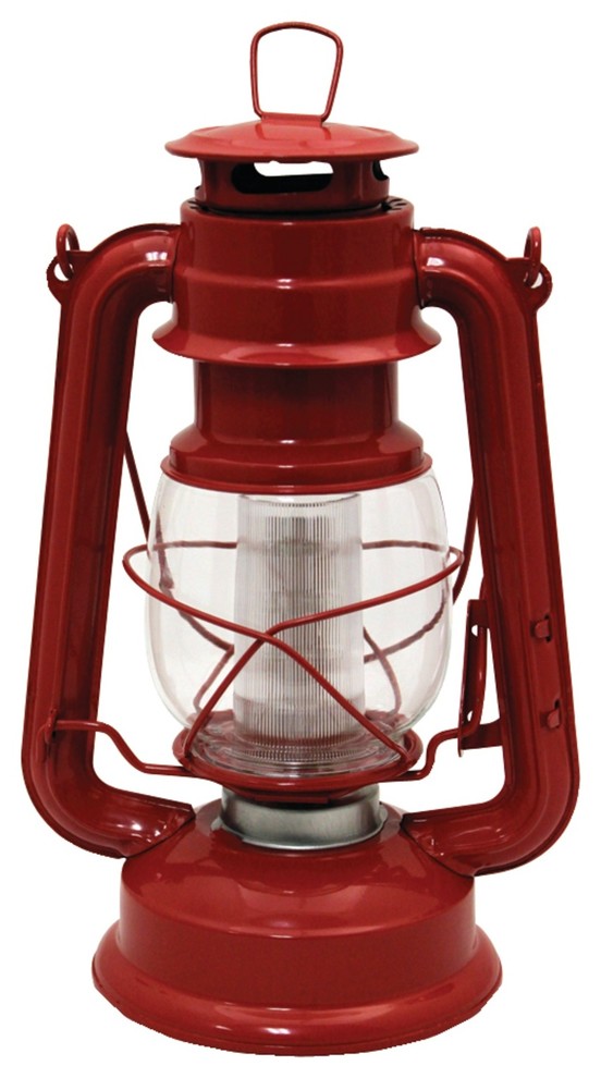 12-Light LED Vintage-Style Lantern, Red