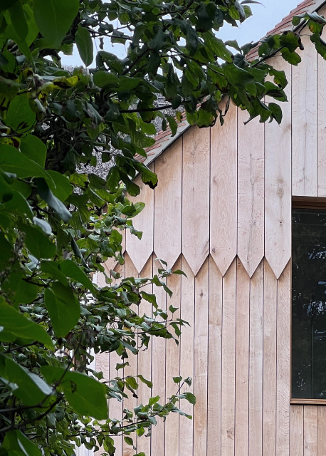 Oak cladding detail amerikansk-craftsman-hus-og-facade