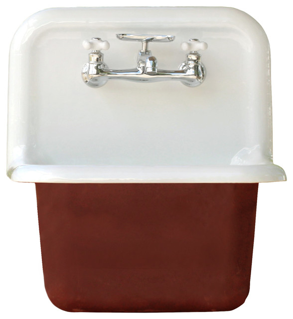 Red Deep Utility Sink Antique Inspired High Back Cast Iron Porcelain Red Deep Utility Sink Antique Inspired High Back Cast Iron Porcelain Farm