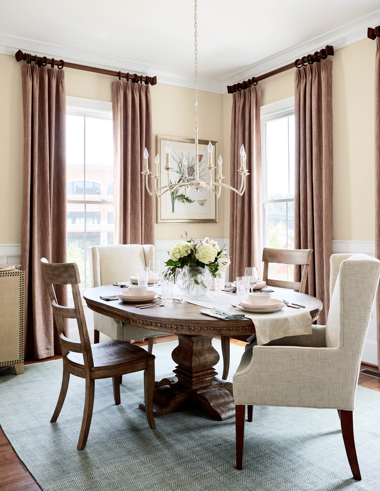 Photo of a traditional dining room in Richmond with beige walls.
