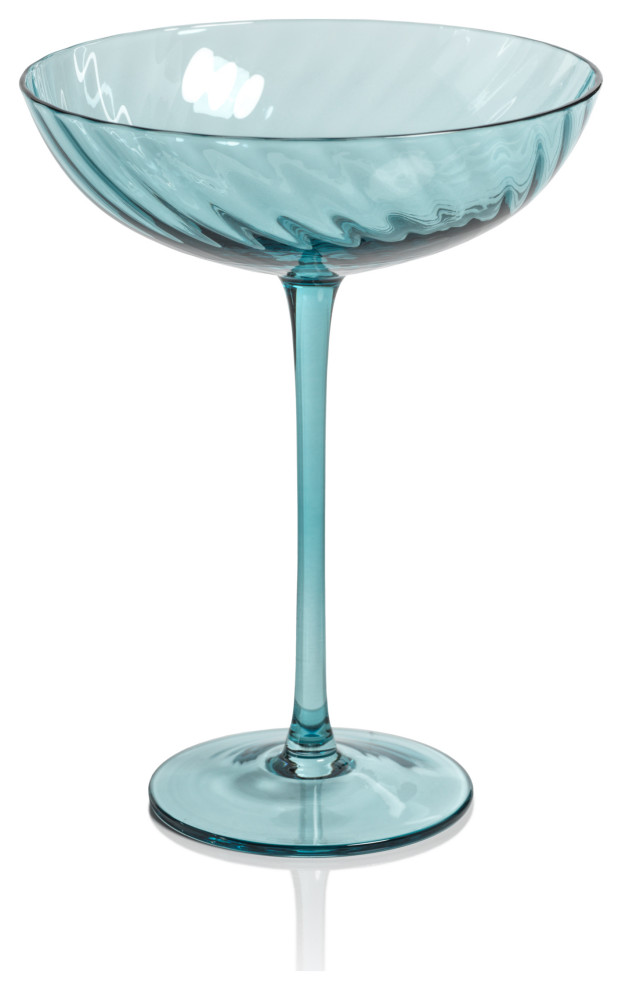 Sesto Optic Swirl Cocktail Glasses, Set of 4 Cocktail Glasses by