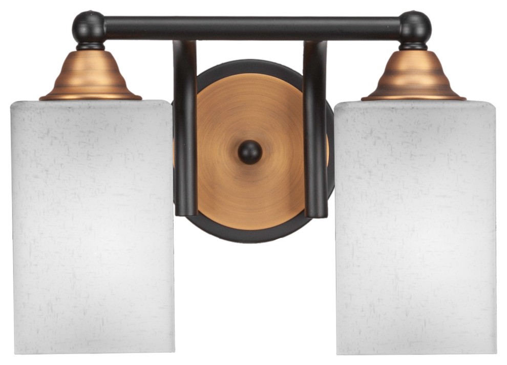 2 Light Bathroom Lighting In Matte Black & Brass (3422MBBR531