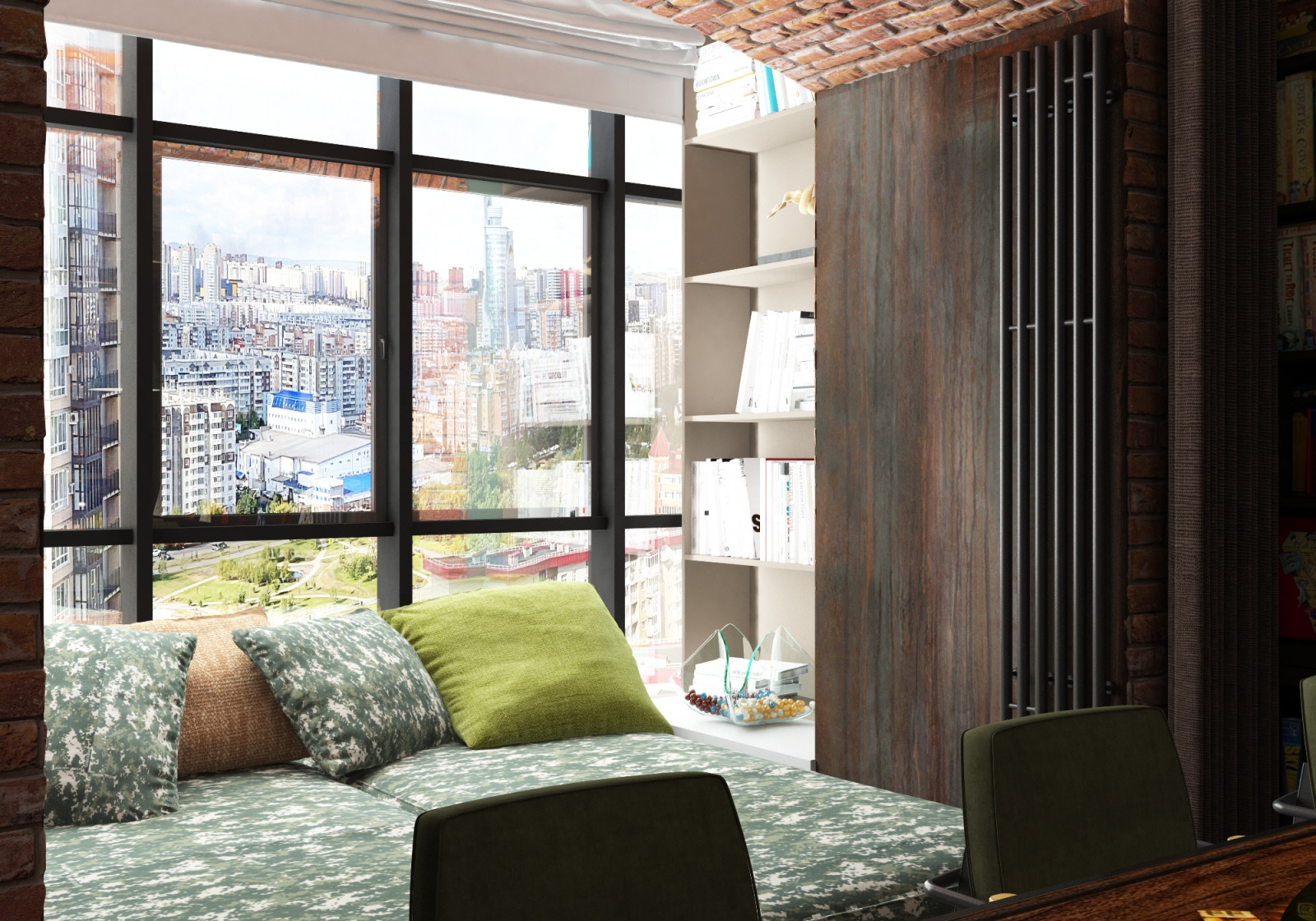 Яркий дизайн интерьера на взлётке