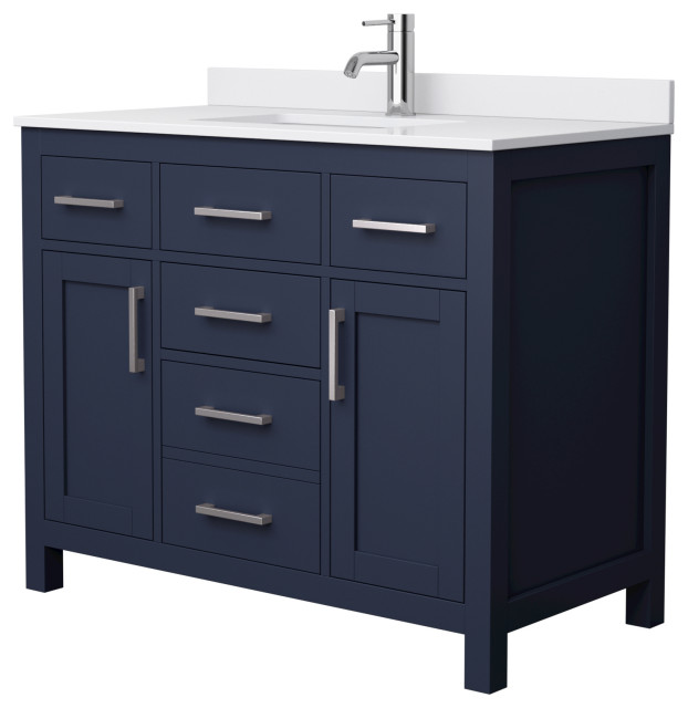 42"SGL Vanity Dark Blue - Transitional - Bathroom Vanities And Sink Consoles - by PARMA HOME | Houzz