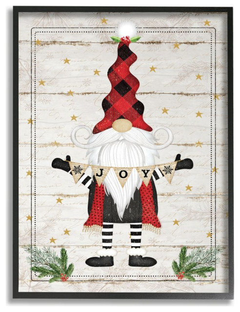 Whimsical Holiday Gnome with Winter Joy Sentiments16x20