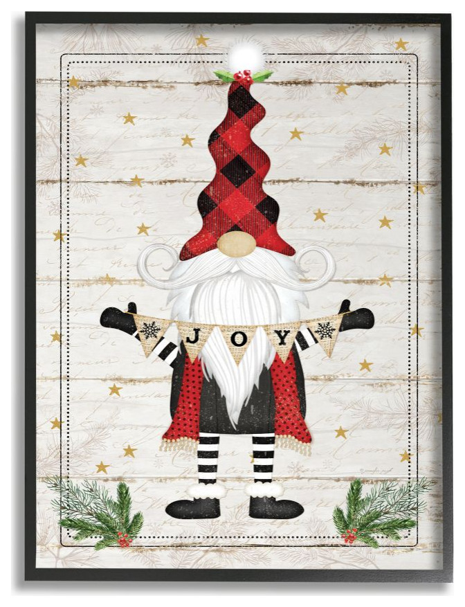 Whimsical Holiday Gnome with Winter Joy Sentiments16x20