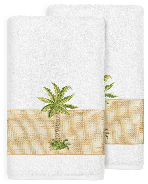 Colton 2 Piece Embellished Bath Towel Set Tropical Bath Towels By Linum Home Textiles Houzz