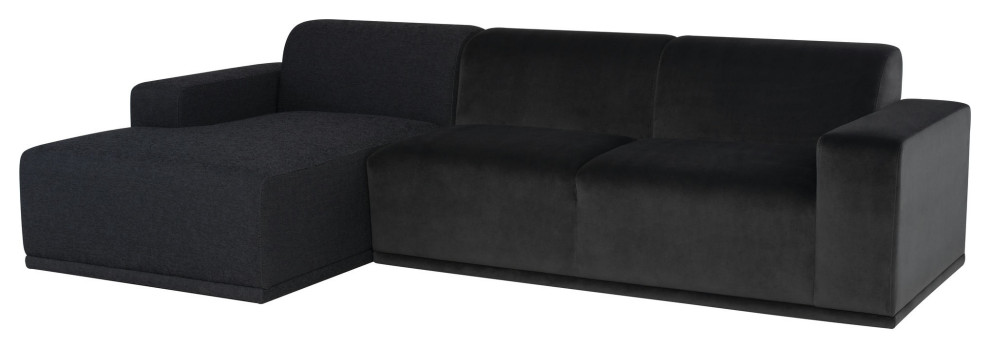 Leo Shadow Gray Fabric Sectional Sofa, Hgsc714