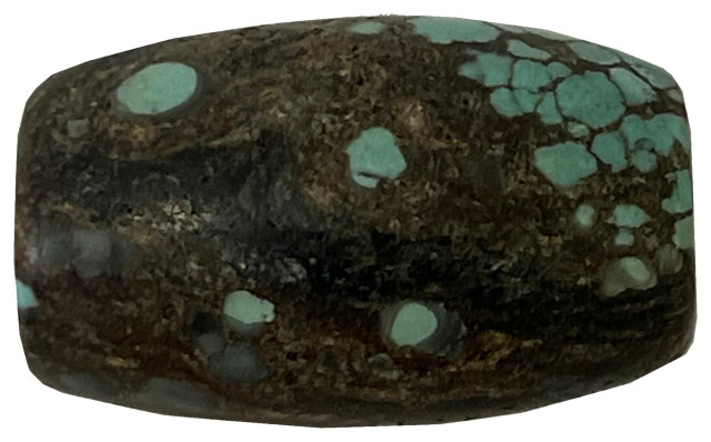 Chinese Handmade Stone Turquoise Pattern Oval Bead Pendant Hws2416