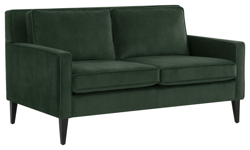 Luna Emerald Green Loveseat Midcentury Loveseats by First of a