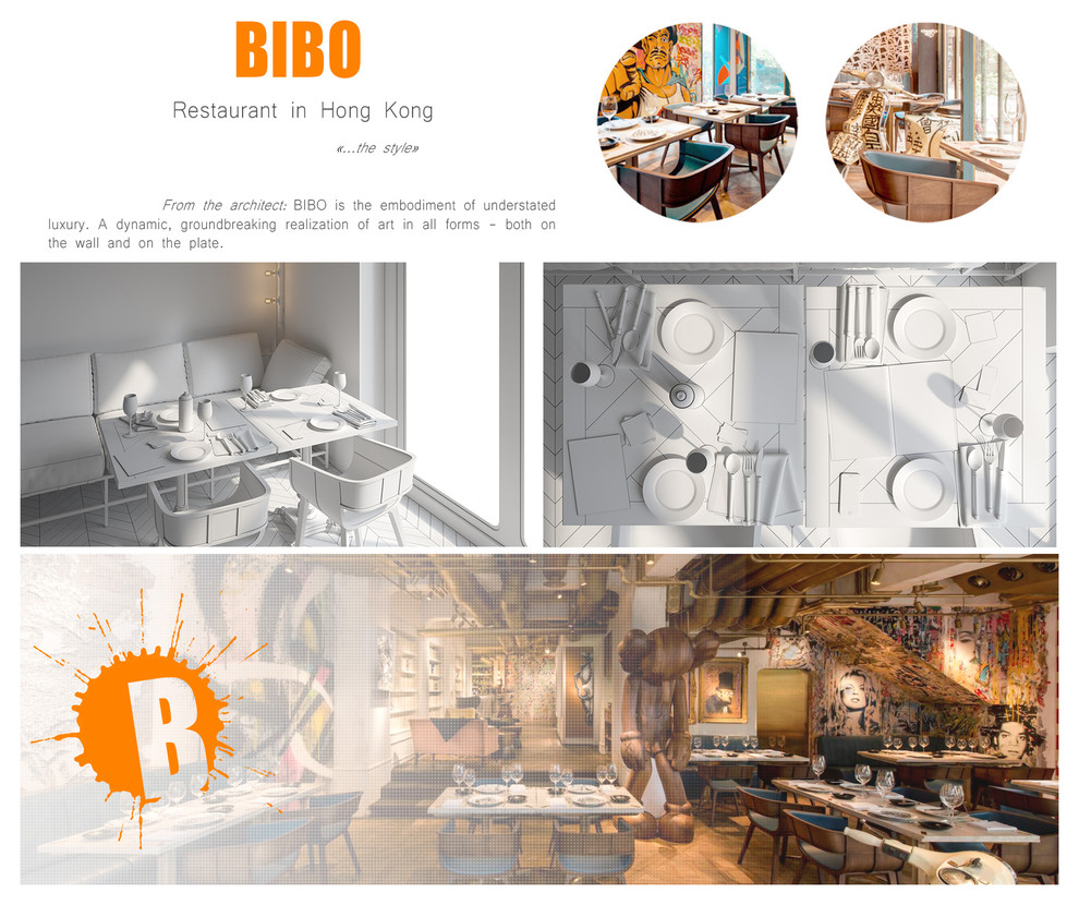Bibo restaurant in Hong Kong, China - corporate style