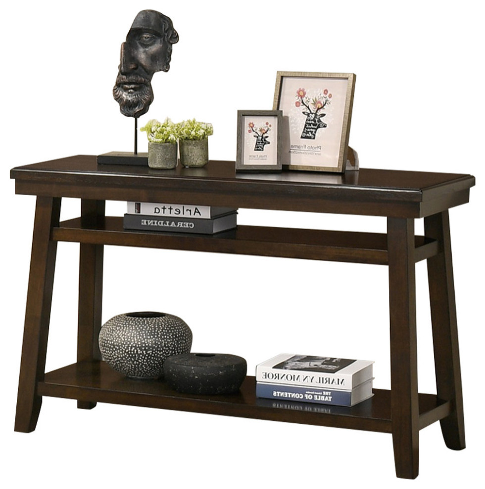 Rectangular Console Table, Dark Espresso Transitional Console