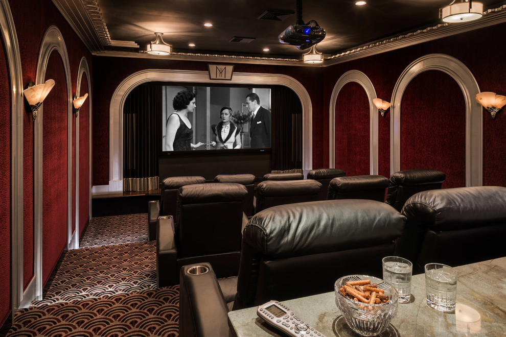 Inspiration for a home theatre in Philadelphia.