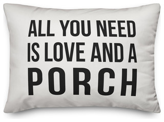 All You Need Is Love And A Porch Outdoor Lumbar Pillow Contemporary Outdoor Cushions And Pillows By Designs Direct