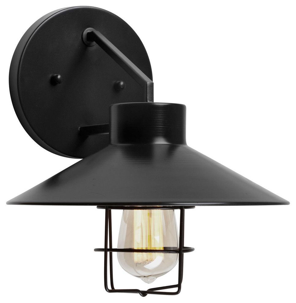 Signature 1 Light Outdoor Wall Light in Black Transitional Outdoor
