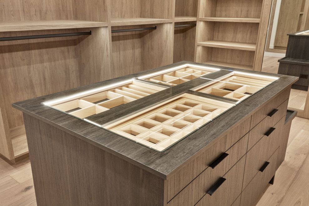 Modern New Home Master Closet Island Modern Closet Edmonton