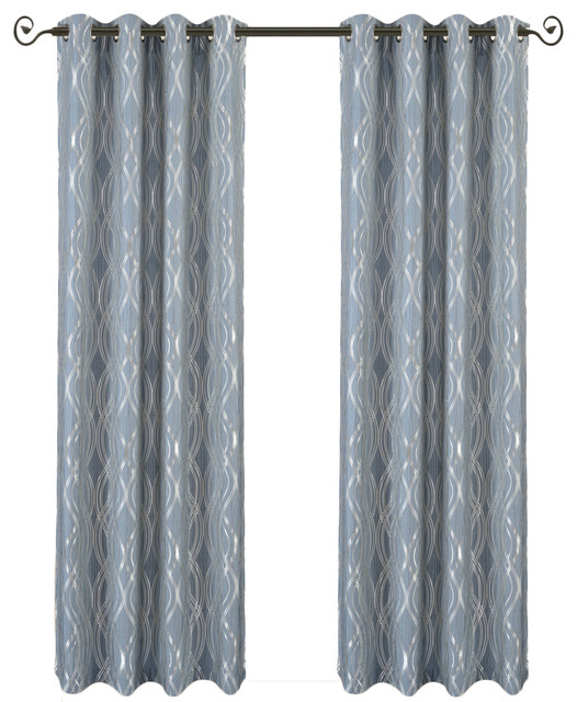 Regalia Abstract Textured Grommet Top Curtains Set Of 2 Regalia Abstract Grommet Top Curtains Set Of 2 Blue 104 X63
