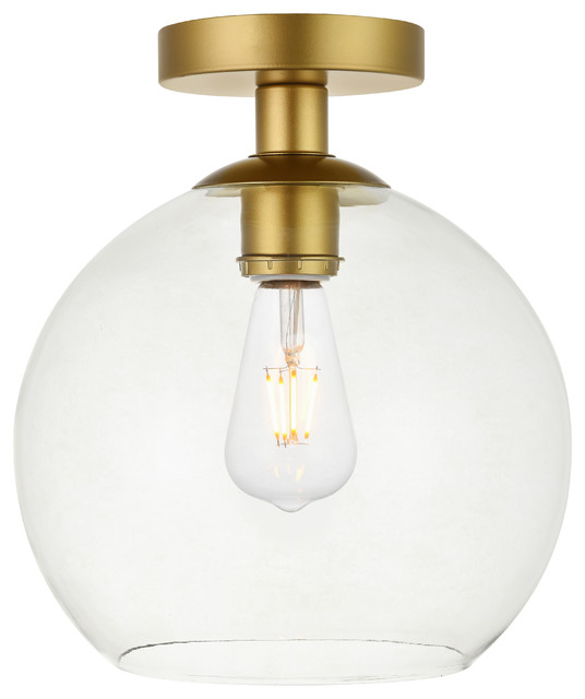 Baxter 1 Light Brass Flush Mount With Clear Glass