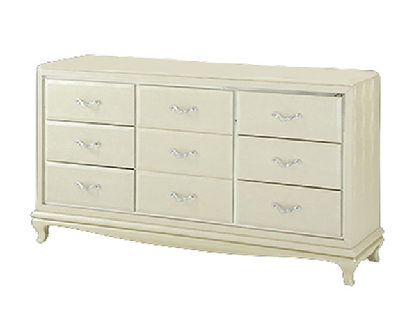 AICO After Eight Upholstered Dresser in Pearl Croc AI-19050-12