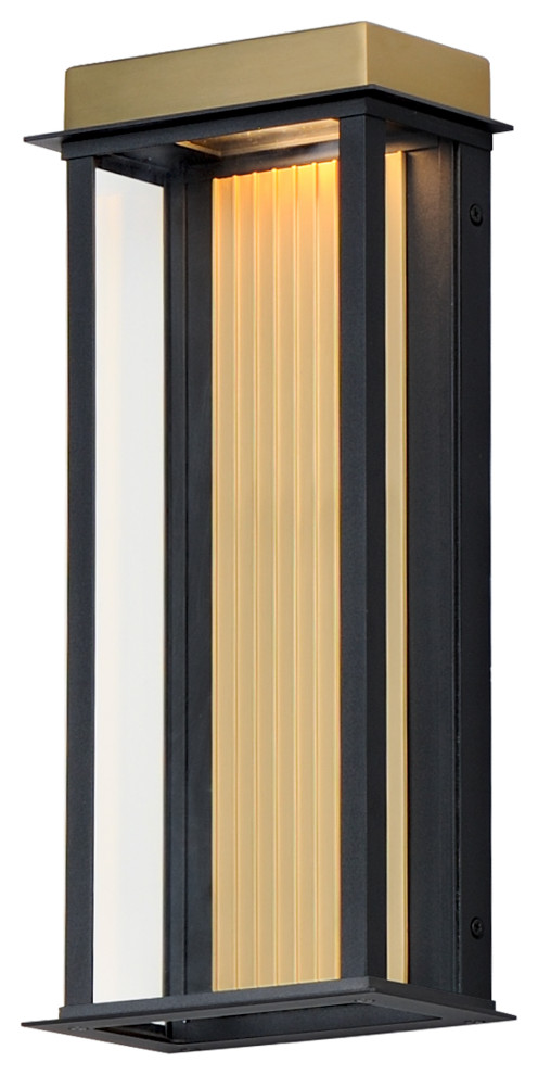 Maxim Lighting 50754BKGLD Rincon Large LED Outdoor Sconce in Black / Gold
