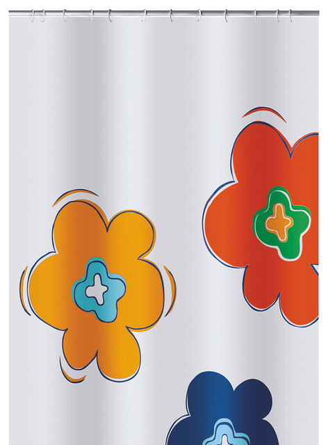 Colourful Flowers Fabric Shower Curtain, Floralis