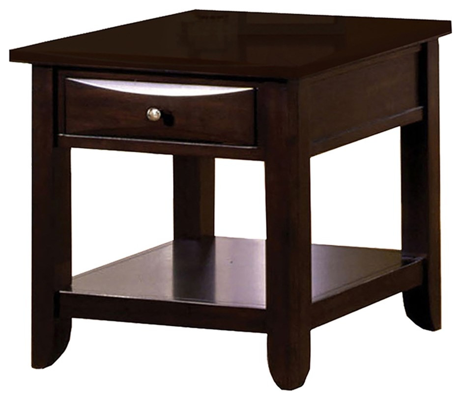 Bowery Hill Transitional Wood End Table in Espresso Transitional