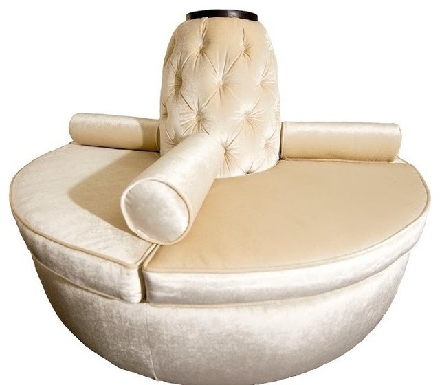 Custom Hand Made Center Round Settee Banquette Sofa Traditional Custom Hand Made Center Round Settee Banquette Sofa