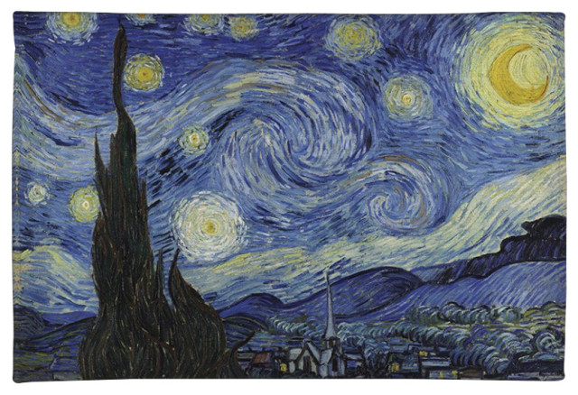 Vincent Van Goghs Starry Night 2'x3' Chenille Rug