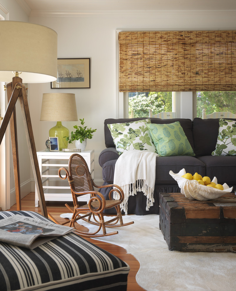 Inspiration for a beach style living room in Providence.