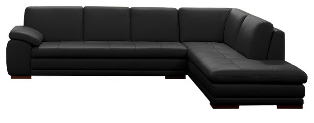 625 Modern Italian Leather Sectional By, Modern Black Leather Couch