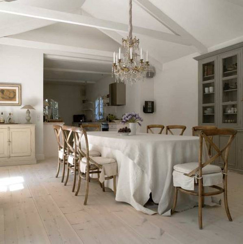 Inspiration for a dining room in Other with beige floor.