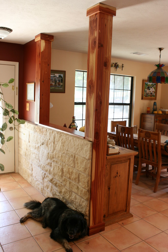 Example of a mountain style kitchen design in Austin