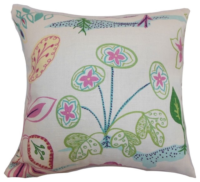 Unayzah Floral Pillow, Spring Time - Contemporary - Decorative Pillows - by The Pillow Collection