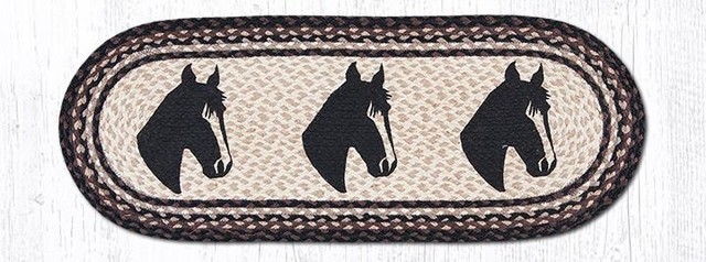 Horse Portrait Oval Patch Runner 13"x36"