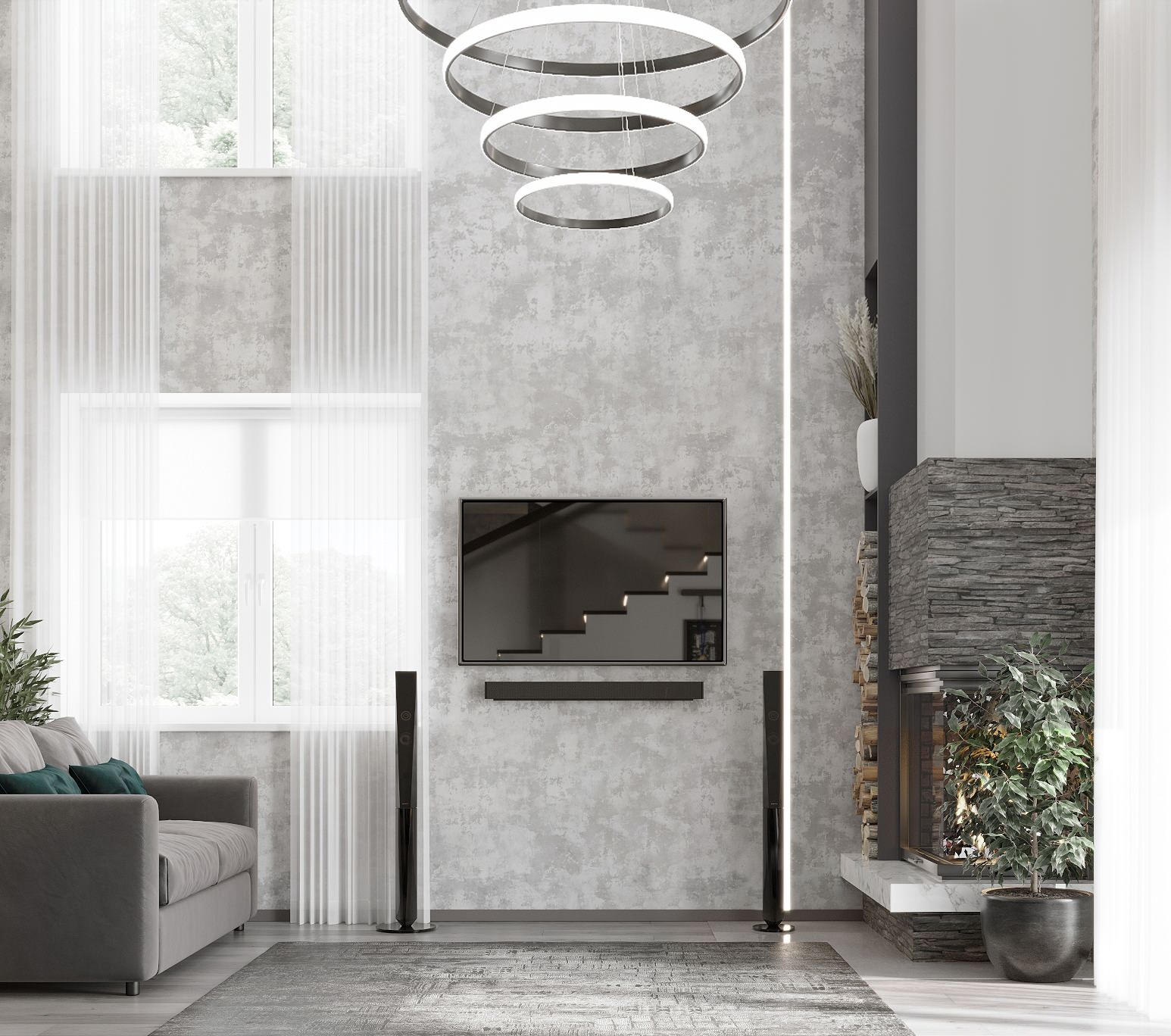 Дизайн интерьера дома, поселок Шершни