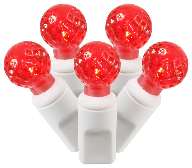 Red Commercial Grade LED G12 Berry Christmas Lights 6" Spacing