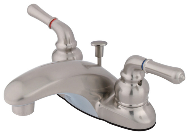 Kingston Brass 4" Centerset Bathroom Faucet, Brushed Nickel